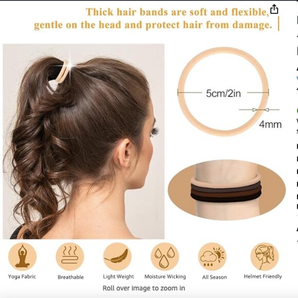 Tyfthui 200 Pcs Thick Hair Ponytail Holders, No Damage Elastic Rubber Hair Bands - Picture 2 of 4